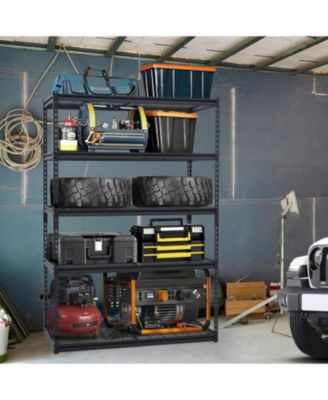 48x24x72 Inch Garage Shelving Heavy Duty, Storage Shelves 2500Lbs Capacity, Adjustable Metal Shelving Unit, 5 Tier Industrial Shelves for Basement Workshop