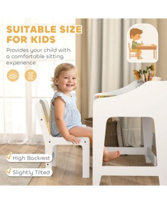 Kids Desk and Chair Set, Children Study Table with Chair,