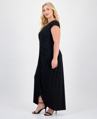 Plus Size Short-Sleeve Jersey Maxi Dress