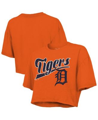 Majestic - Women's Orange Detroit Tigers Boxy Crop T-Shirt