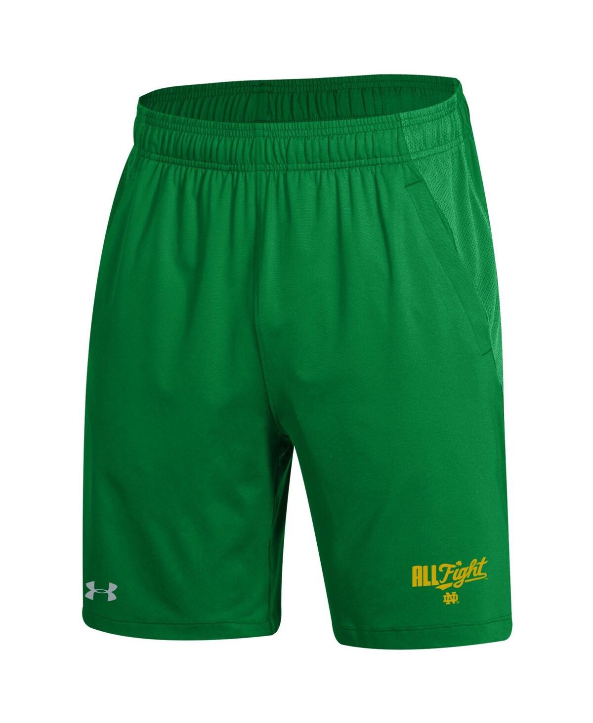 Under Armour Men's Kelly Green Notre Dame Fighting Irish All Fight Tech Vent Shorts In Green