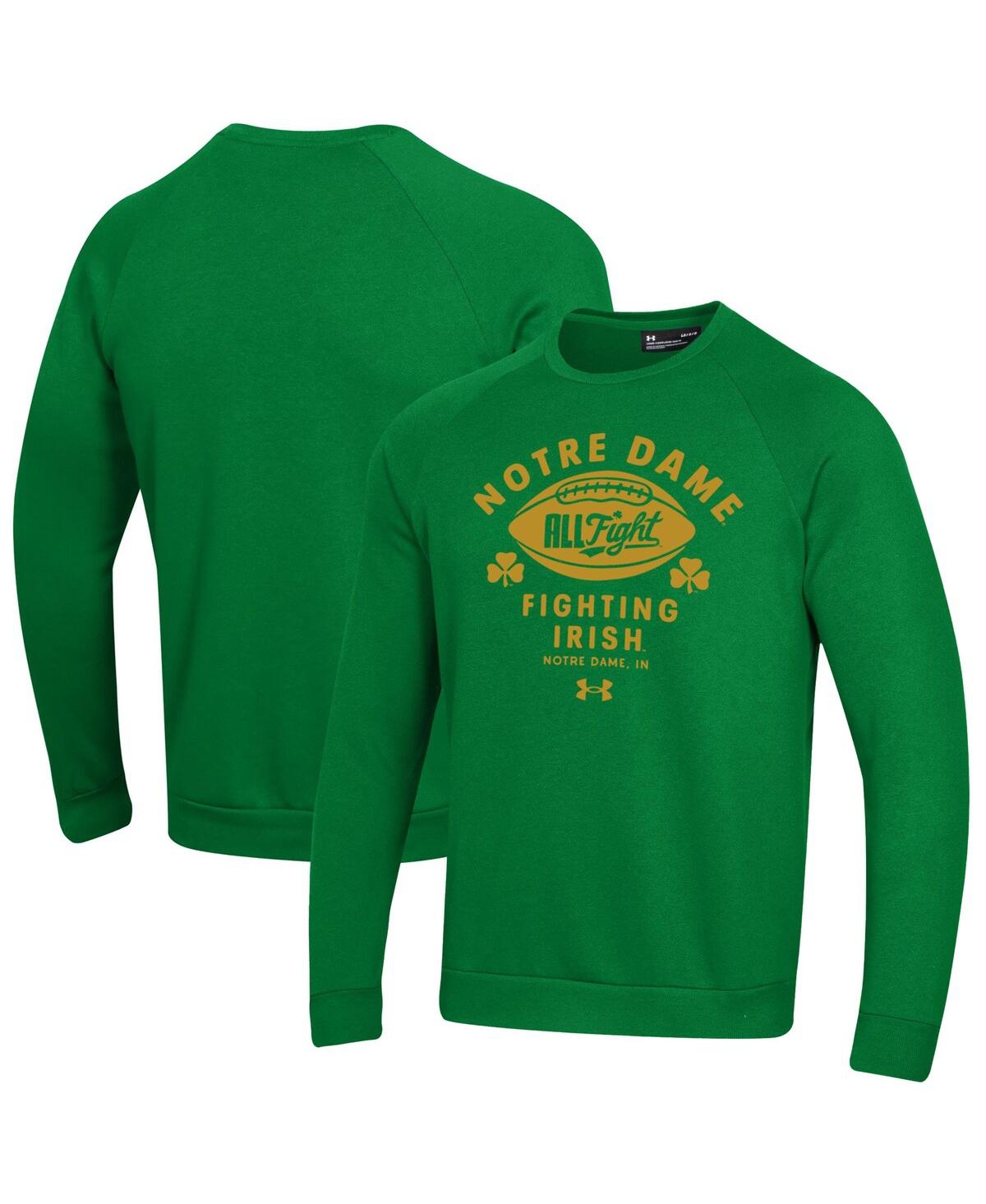 Under Armour Men's Kelly Green Notre Dame Fighting Irish Football Rival Fleece Sweatshirt In Green