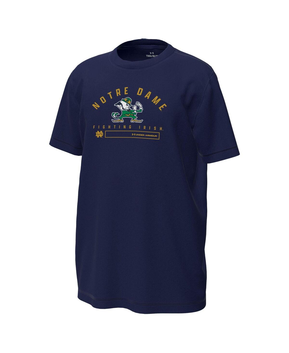 Under Armour Big Boys And Girls Navy Notre Dame Fighting Irish Inline Tech Stretch T-shirt In Blue