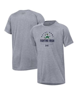 Under Armour - Big Boys and Girls Heather Gray Notre Dame Fighting Irish Ultra Soft Rye Tech Performance T-Shirt