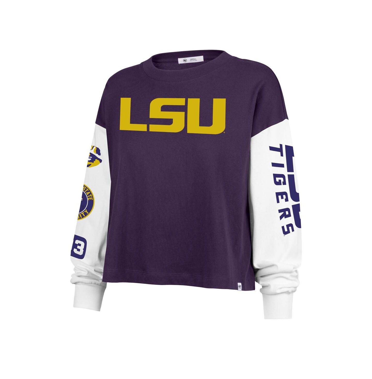 Женская футболка '47 Brand Purple LSU Tigers Sydney Long Sleeve — фото 3