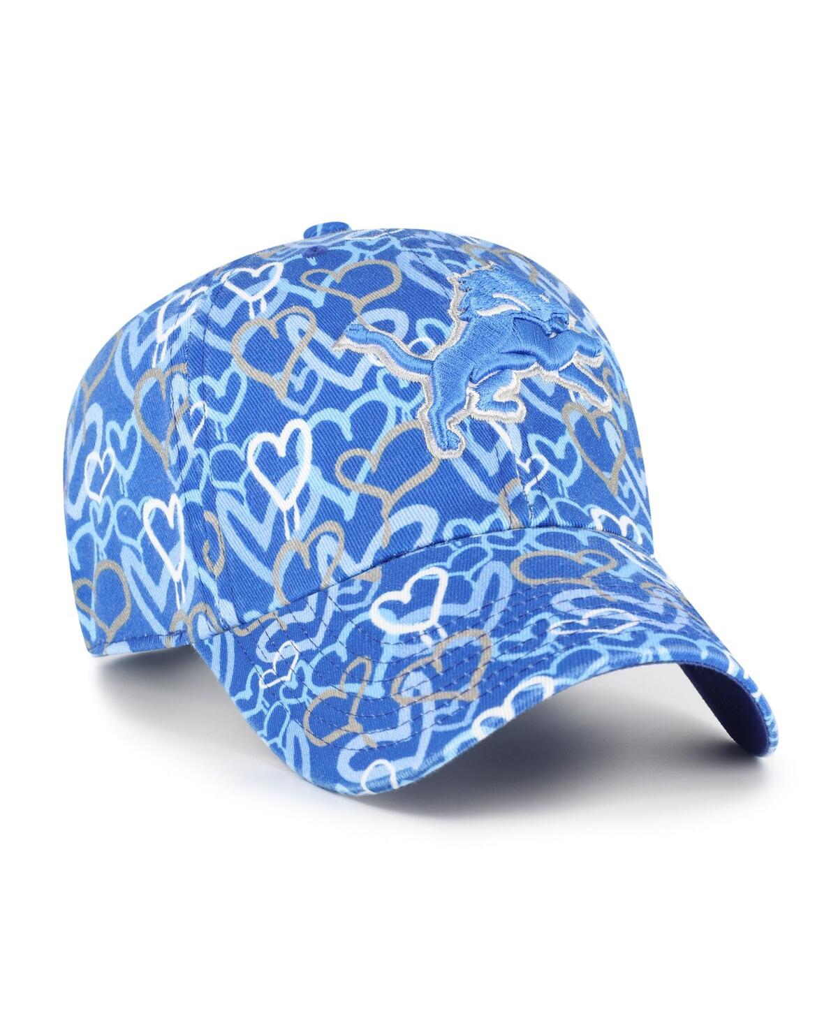 47 Brand Big Girls Blue Detroit Lions Mural Clean Up Adjustable Hat In Blue
