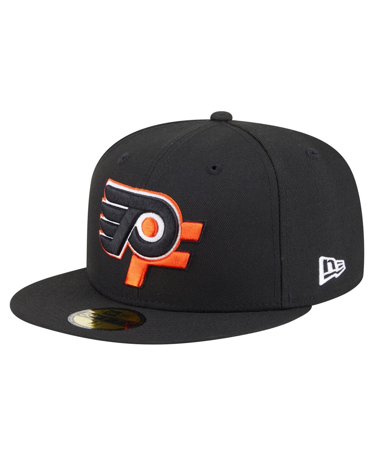 New Era Men's Black Philadelphia Flyers Deceptor 59fifty Fitted Hat In Black