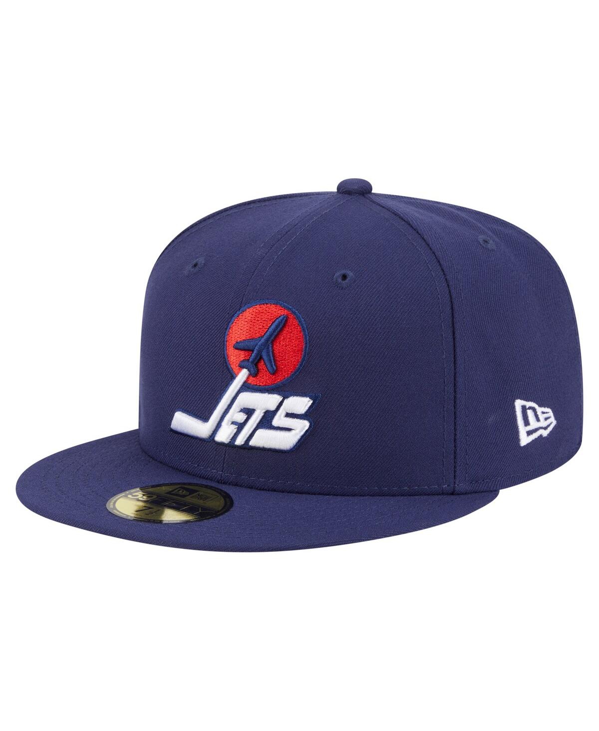 New Era Men's Navy Winnipeg Jets Deceptor 59fifty Fitted Hat In Blue