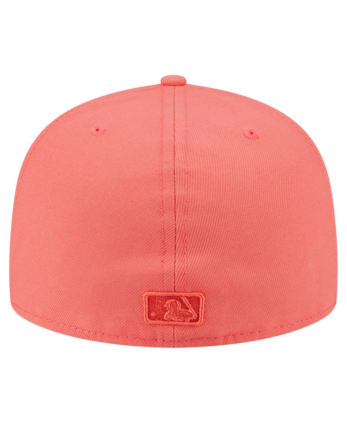 New Era Men's Coral Los Angeles Dodgers Color Pack A-frame 59fifty Fitted Hat In Orange