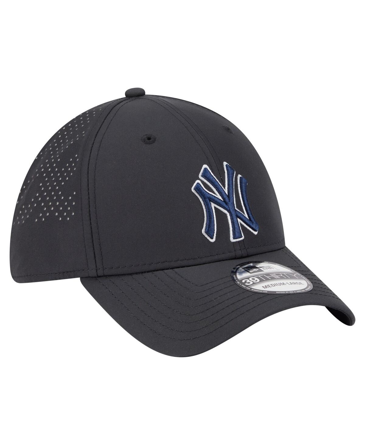 New Era Men's Black New York Yankees Night 39thirty Flex Hat In Black