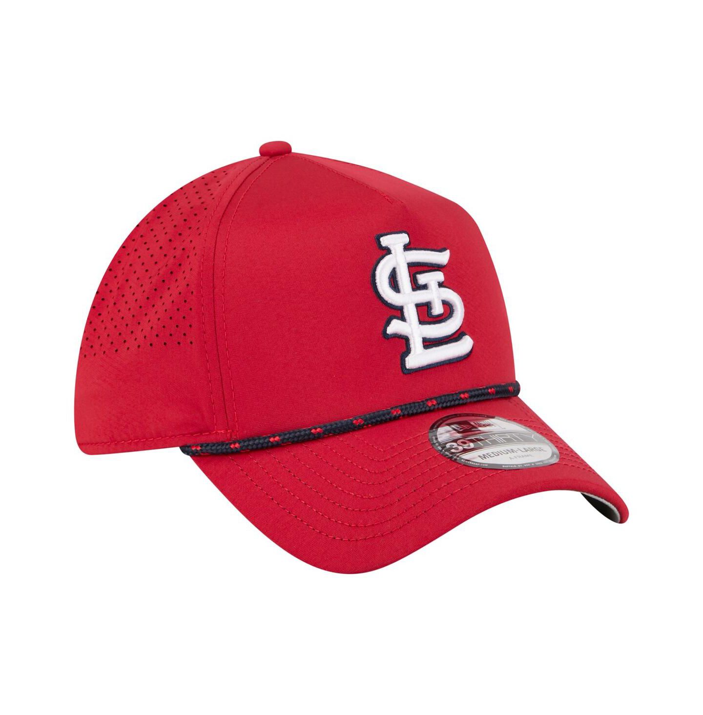 Мужская кепка New Era Red St. Louis Cardinals 39THIRTY A-Frame Perforated Flex Hat — фото 4