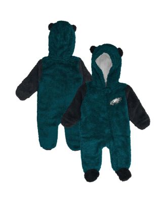 Outerstuff - Baby Boys and Girls Midnight Green Philadelphia Eagles Stay Napping Fleece Bunting Full-Zip Sleeper