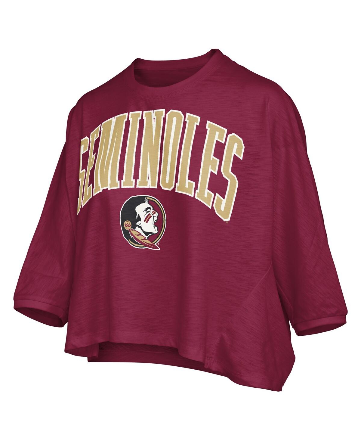 Pressbox Women's Garnet Florida State Seminoles Midi Arch Over Logo Oversized T-shirt In Burgundy
