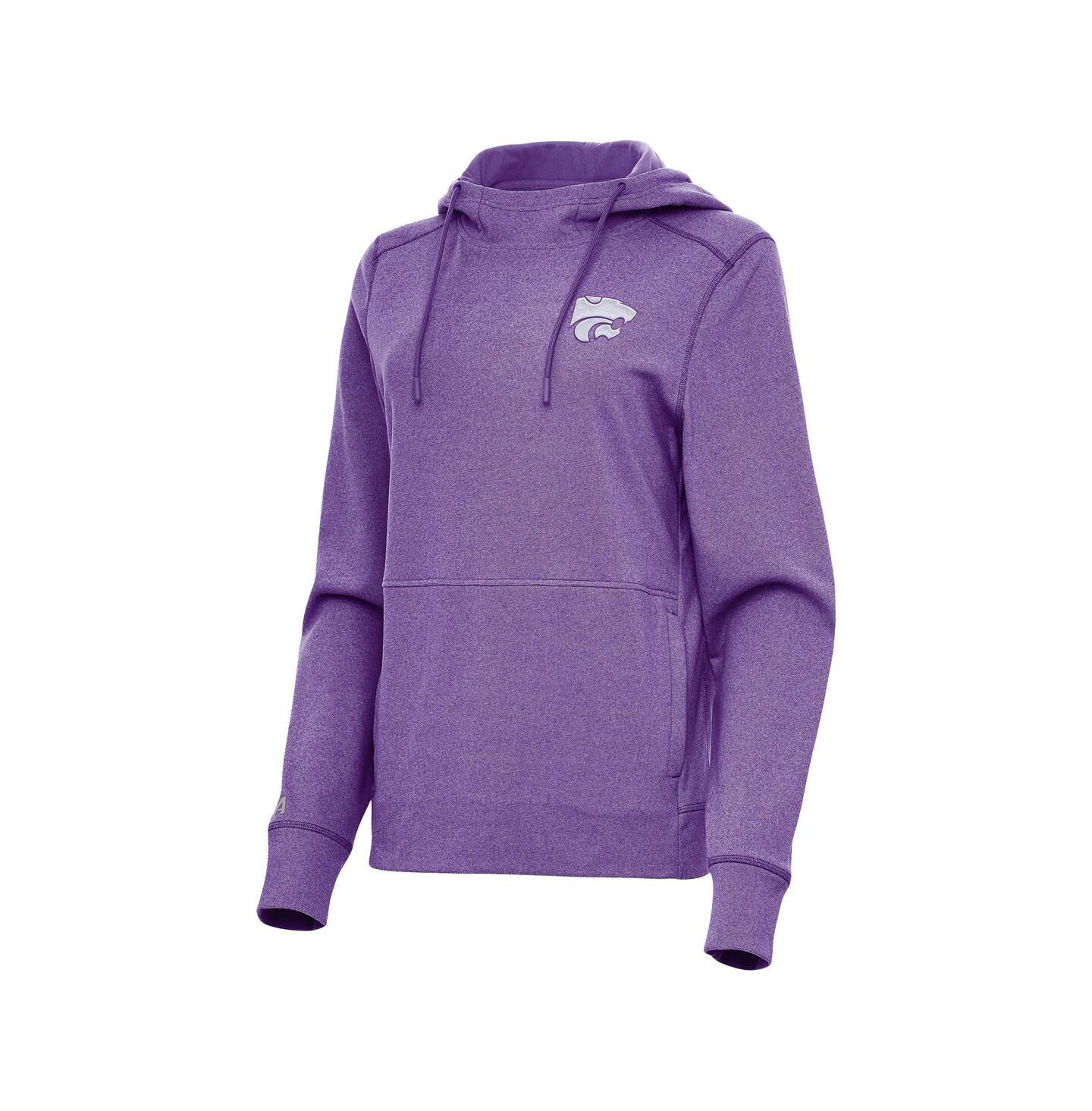 Женское худи Antigua Heather Purple Kansas State Wildcats Justice Pullover — фото 3