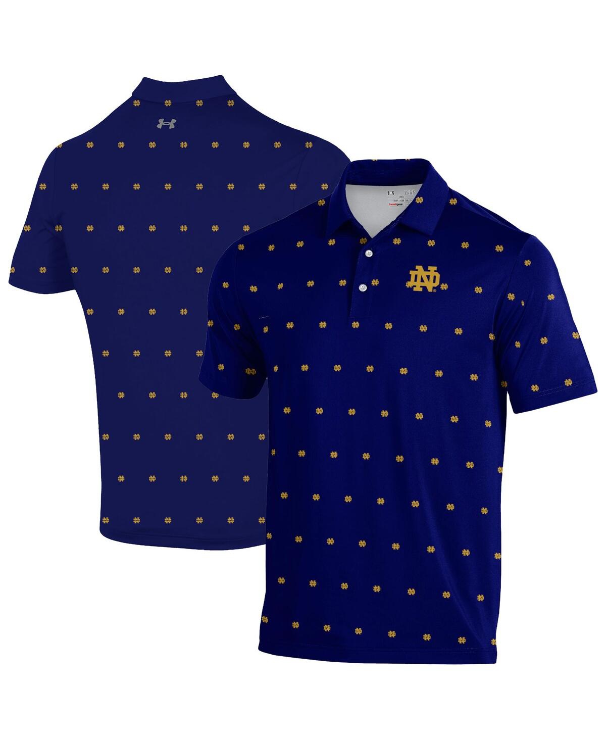 Under Armour Men's Navy Notre Dame Fighting Irish Gameday Armourfuse Polo Shirt In Blue