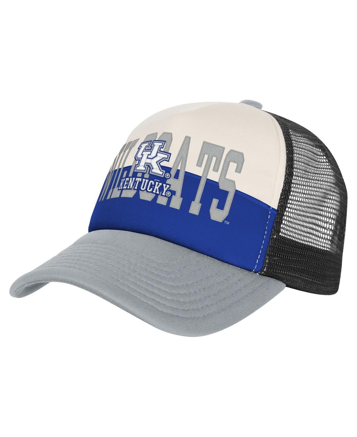 Outerstuff Big Boys And Girls Royal/cream Kentucky Wildcats Modern Fan Trucker Adjustable Hat In Multi