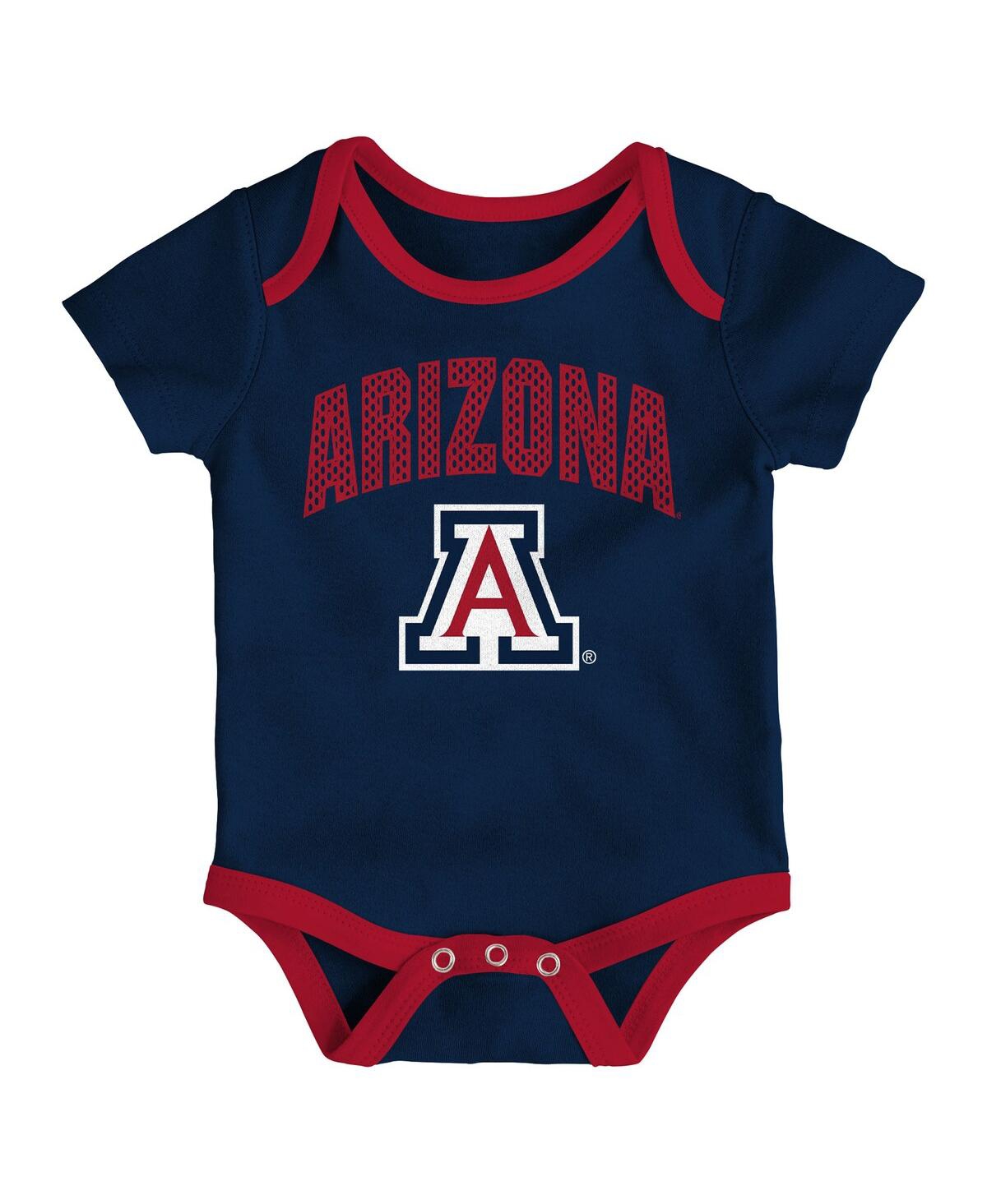 Outerstuff Baby Boys And Girls Arizona Wildcats 3-pack All Day Play Bodysuit Set In Multi