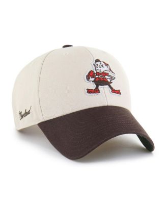 '47 Brand - Men's Cream/Brown Cleveland Browns Fairfield MVP Throwback Adjustable Hat
