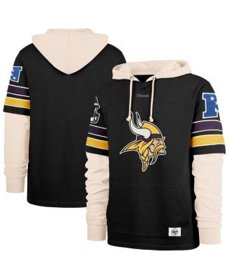 '47 Brand - Men's Black Minnesota Vikings Split Zone Cornerback Duo Hoodie