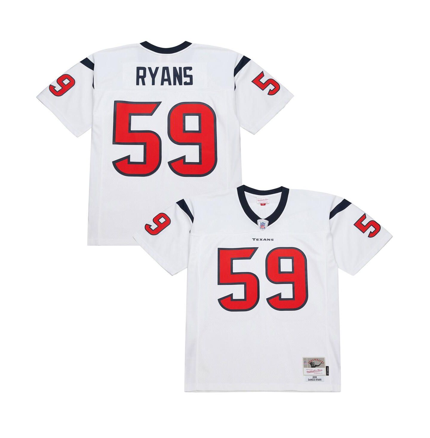 Мужской топ Mitchell & Ness Mitchell Ness DeMeco Ryans White Houston Texans 2006 Legacy Replica Jersey — фото 1