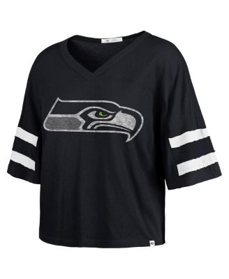 Women's College Navy Seattle Seahawks Premier Scout Cropped V-Neck T-Shirt