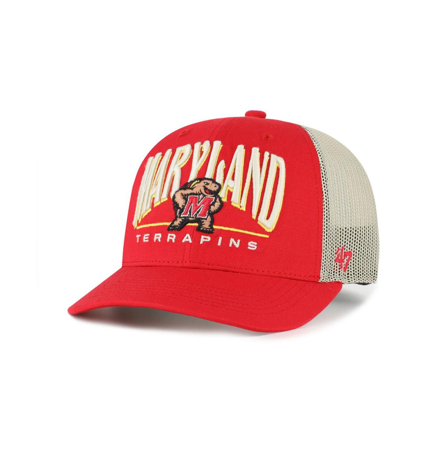 Мужская кепка '47 Brand Red Maryland Terrapins Arid Adjustable Trucker Hat — фото 1