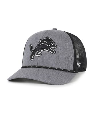 '47 Brand - Men's Heather Charcoal Detroit Lions Carbon Rope Trucker Adjustable Hat