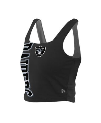 New Era - Women's Black/Gray Las Vegas Raiders Reversible Cropped Sport Classics Tank Top