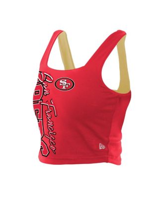 New Era - Women's Scarlet/Black San Francisco 49ers Reversible Cropped Sport Classics Tank Top