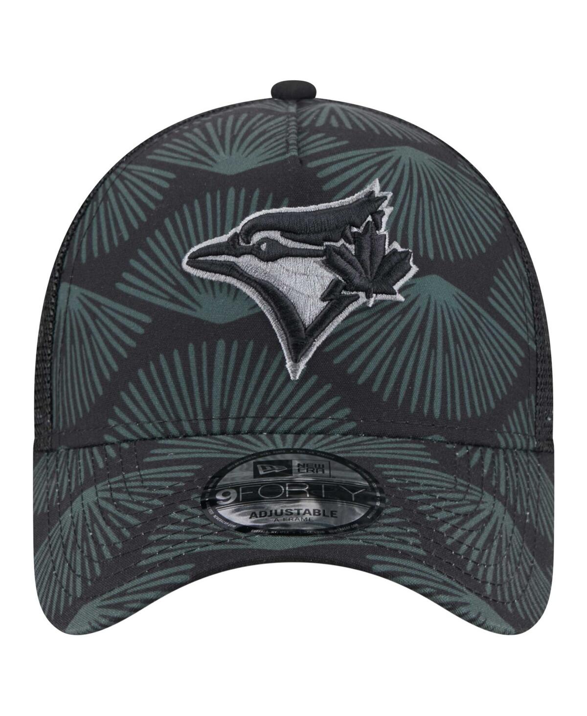 New Era Men's Black Toronto Blue Jays 9forty A-frame Trucker Adjustable Hat In Multi