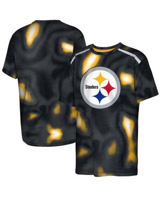 Outerstuff - Big Boys and Girls Black Pittsburgh Steelers End Zone Dri-Tek T-Shirt