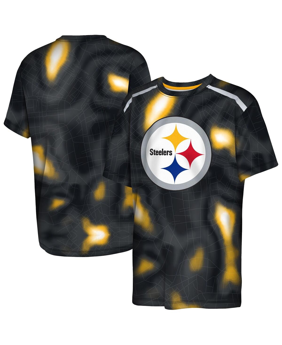 Outerstuff Big Boys And Girls Black Pittsburgh Steelers End Zone Dri-tek T-shirt In Black