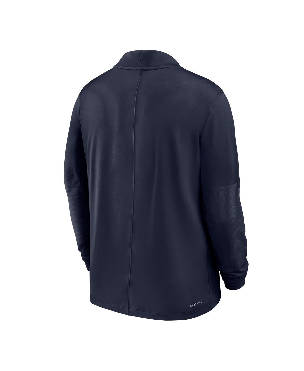 Nike Men's Navy Illinois Fighting Illini Dri-fit Half-zip Pullover Sweatshirt In Blue