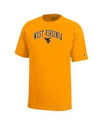Big Boys and Girls Gold West Virginia Mountaineers Arch Over Logo T-Shirt