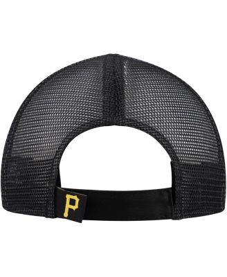 Toddler White/Black Pittsburgh Pirates Painted A-Frame 9FORTY Trucker Adjustable Hat