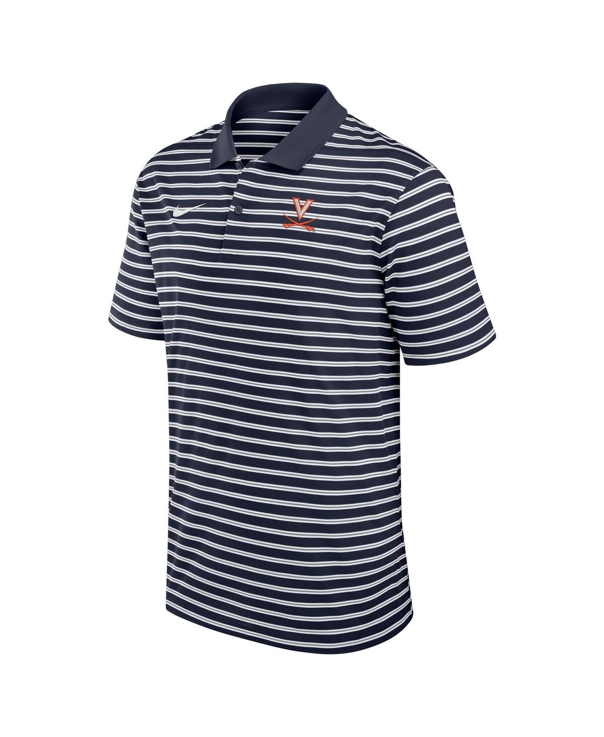 Nike Men's Navy Virginia Cavaliers Victory Stripe Performance Polo Shirt In Blue