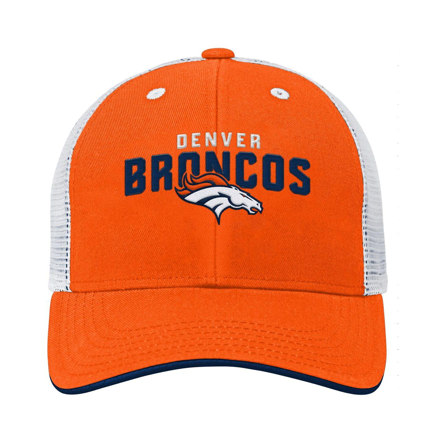 Детская кепка Outerstuff Orange Denver Broncos Core Lockup Trucker Adjustable Hat — фото 3