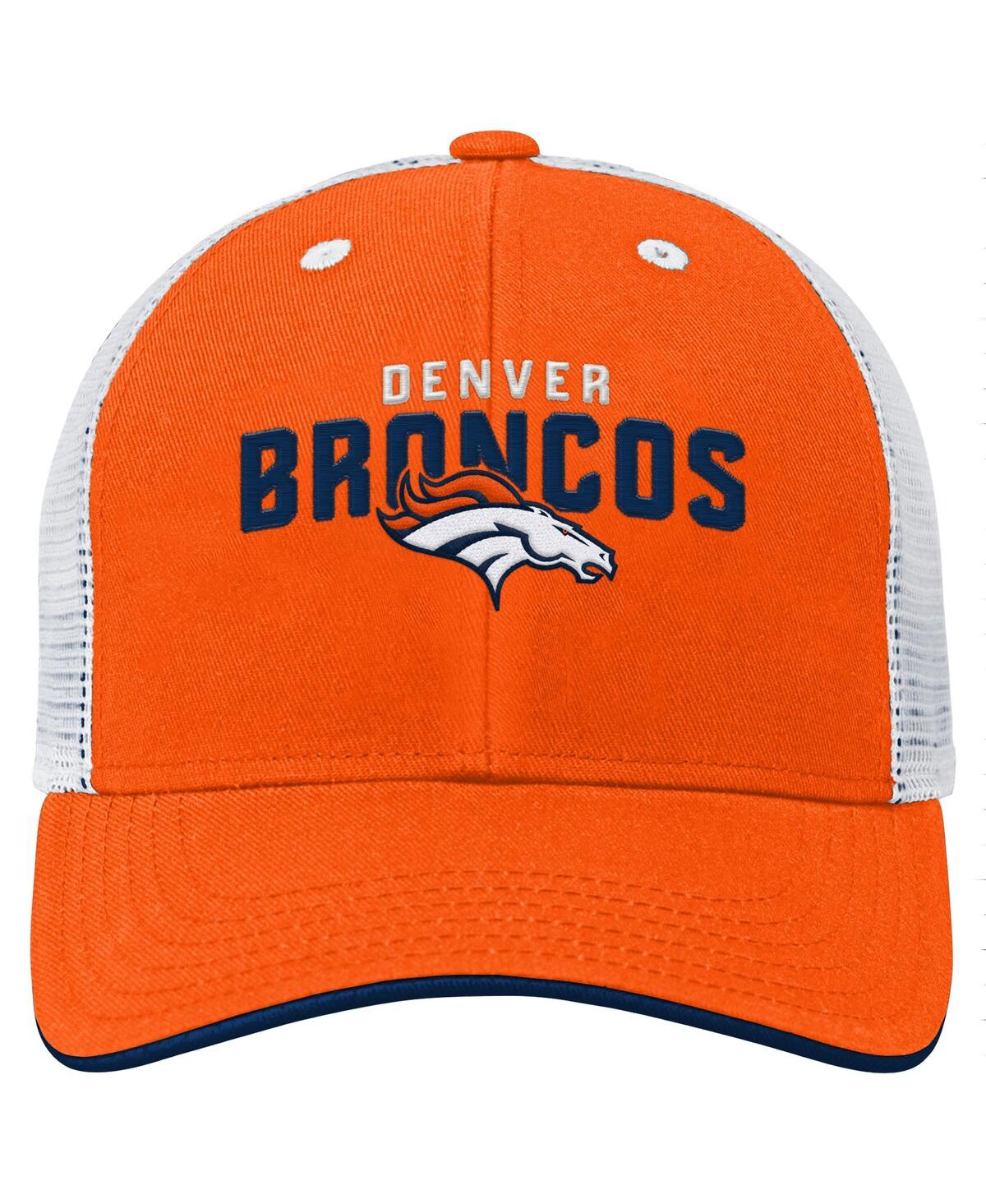 Outerstuff Big Boys And Girls Orange Denver Broncos Core Lockup Trucker Adjustable Hat In Orange