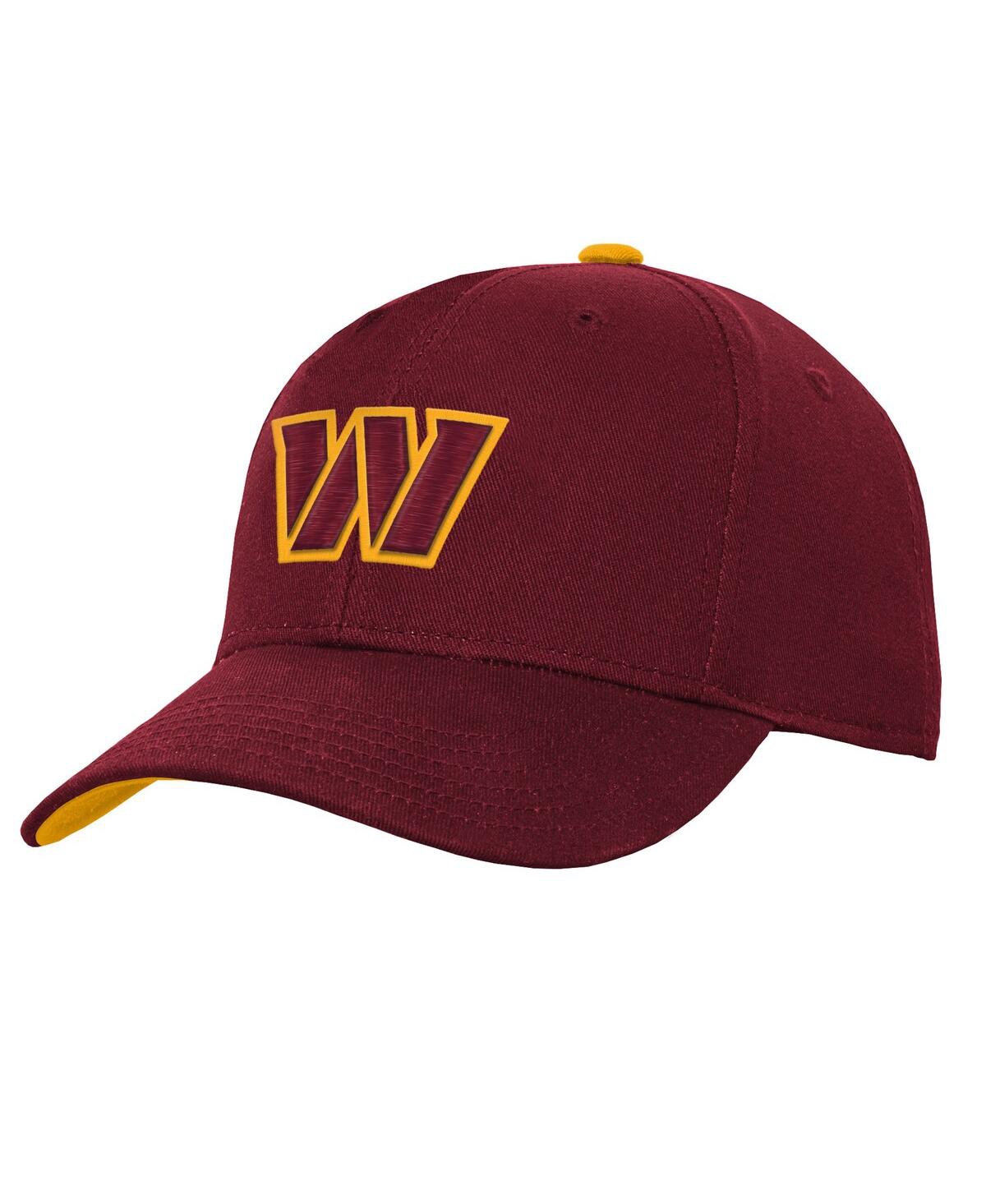 Outerstuff Big Boys And Girls Burgundy Washington Commanders Team Pre-curved Adjustable Hat In Burgundy