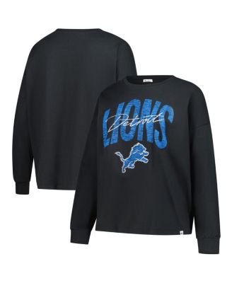 '47 Brand - Women's Black Detroit Lions Plus Size Muse Sydney Long Sleeve T-Shirt