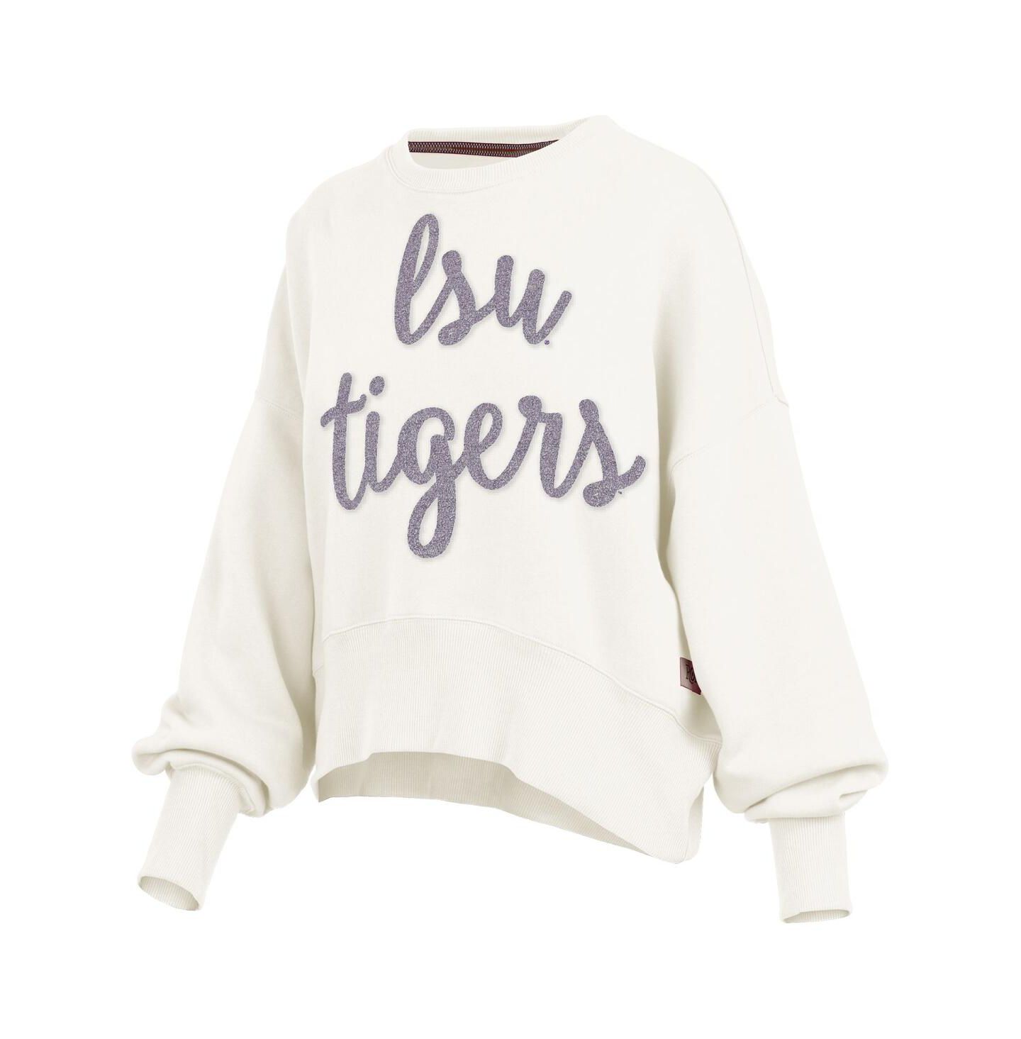 Женская толстовка Pressbox Cream LSU Tigers Chelsea Oversized Pullover — фото 3