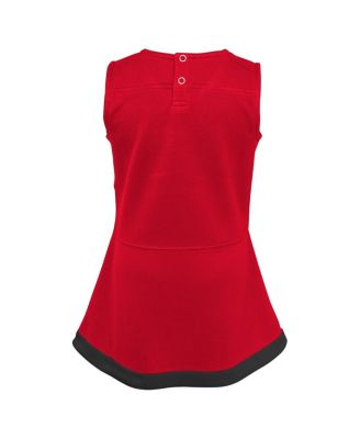 Girls Toddler 2-Piece Scarlet Nebraska Huskers Cheer Captain Dress and Bloomers Set