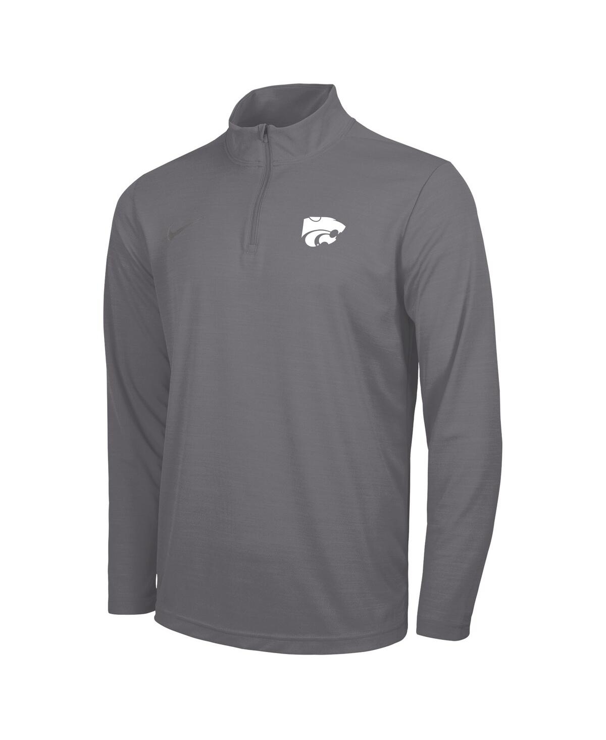 Nike Men's Gray Kansas State Wildcats Intensity Performance Quarter-zip Pullover Sweatshirt In Gray