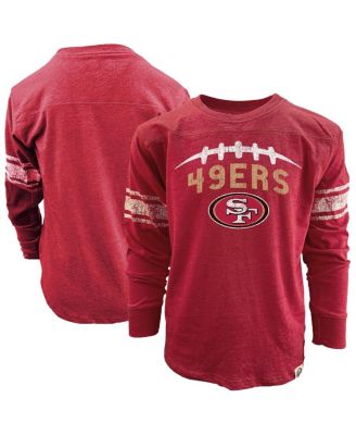 Wes & Willy - Big Boys and Girls Scarlet San Francisco 49ers Football Long Sleeve T-Shirt