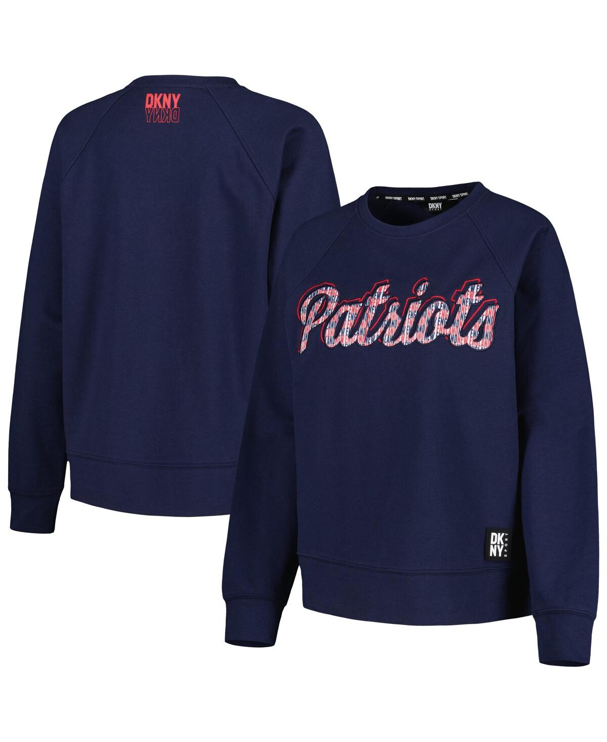 Dkny Women's Navy New England Patriots Regina Pullover Sweatshirt In Blue