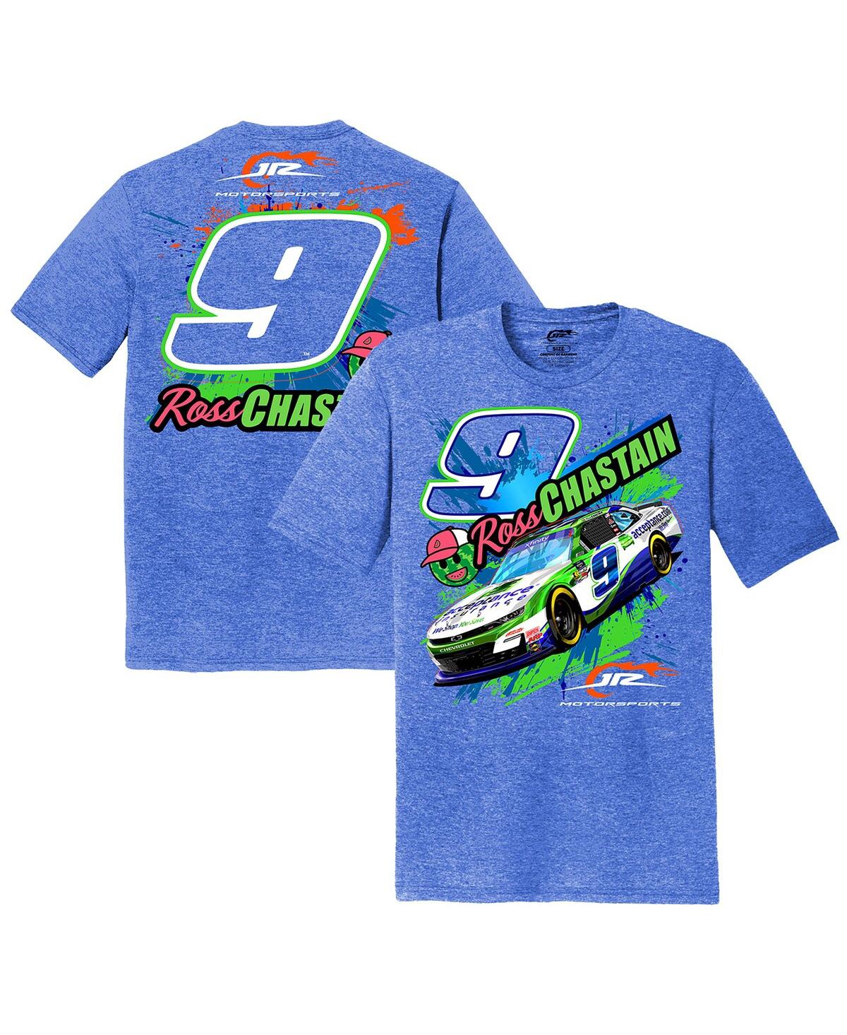 Jr Motorsports Official Team Apparel Men's Heather Royal Ross Chastain Acceptance Insurance Car T-shirt In Blue