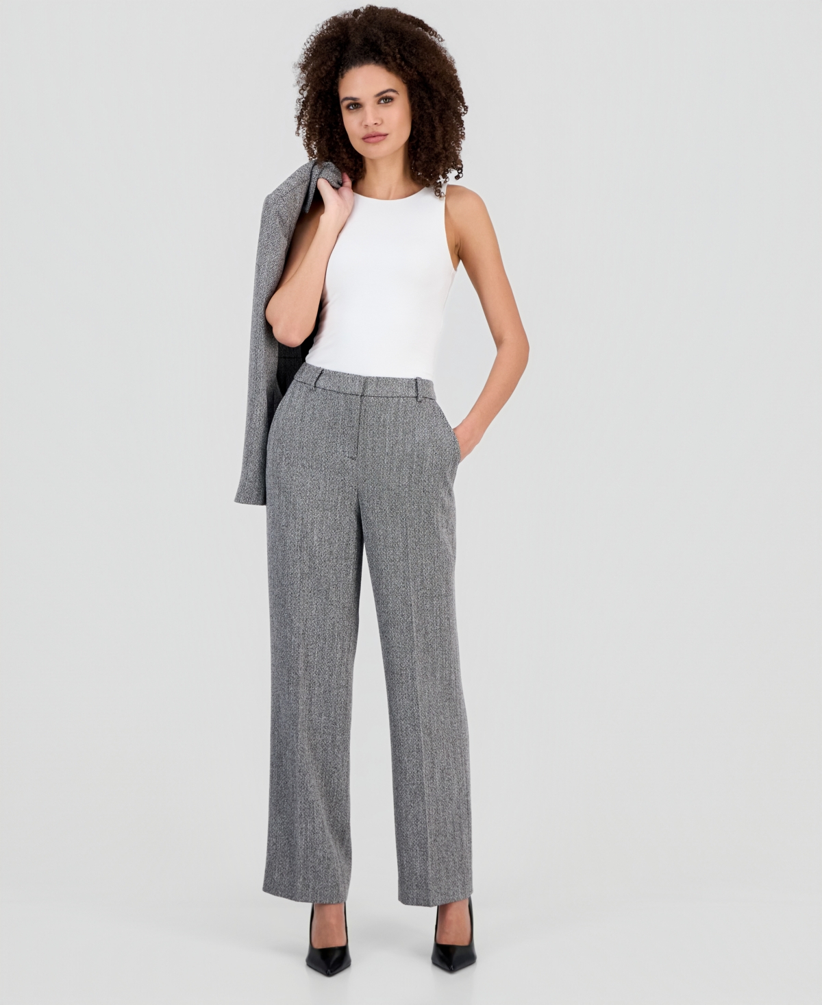 Anne Klein Women's Herringbone Suiting Pants