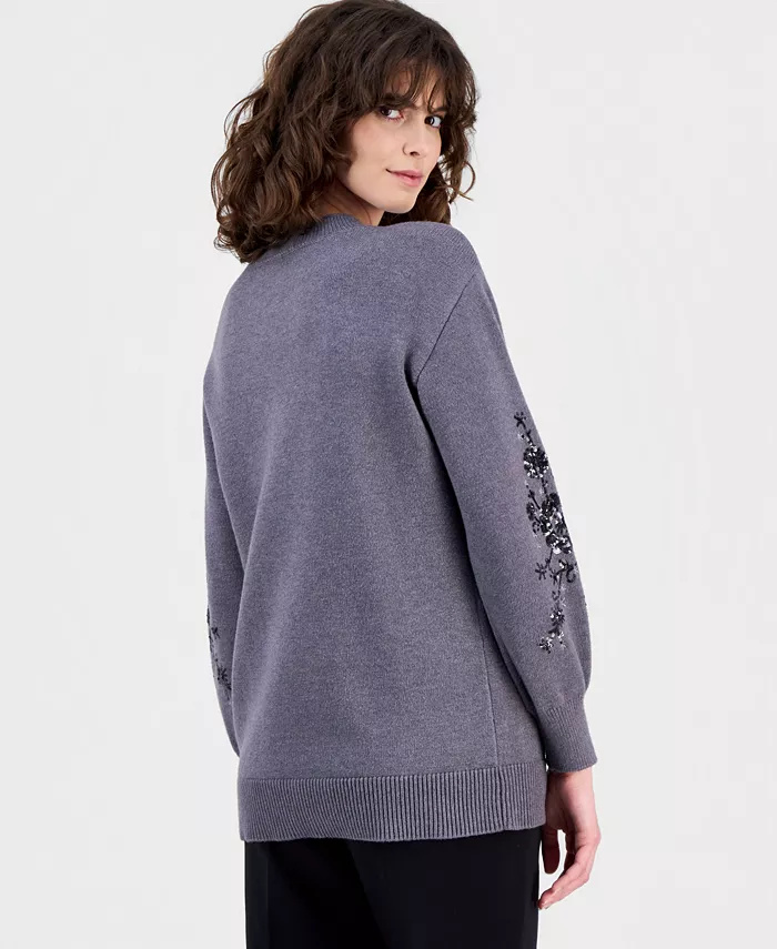 Women's Sequin Embellished Sweater - thumbnail 4