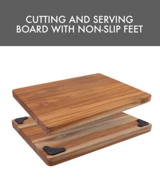 Teak Butcher Block with Gripp Feet, 12" x 16"