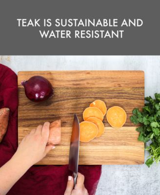 Teak Butcher Block with Gripp Feet, 12" x 16"